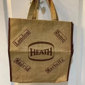 Jute tote with a coated canvas interior